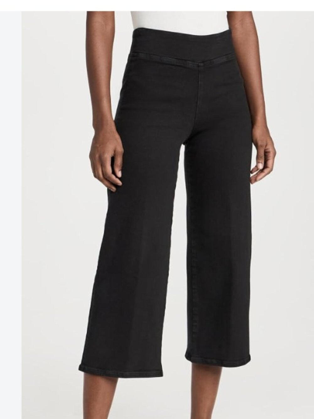 Frame Black Wide-Leg jeans Pants stretch 2 medium cropped